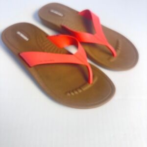 Okabashi Flip Flops Coral Brown‎ Women's Size Medium Comfort Sandals